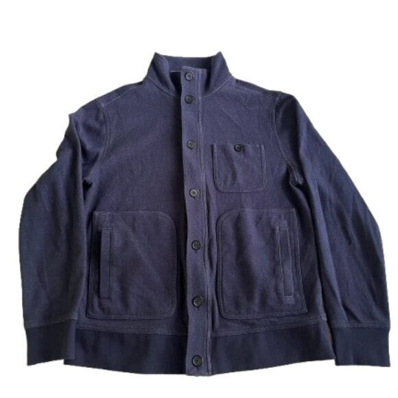 Banana Republic Men’s Zip-Up Jacket – Large (Navy with Red Stripe Lining) - Picture 1 of 3